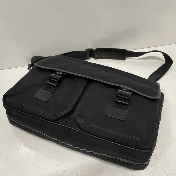 Coach Black Messenger No K15-6410 Thompson Briefcase Laptop Bag Canvas Leather - Picture 4 of 12